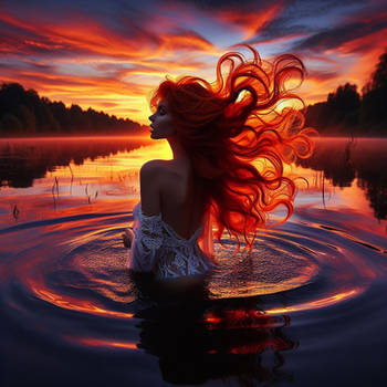 Redhead in Lake