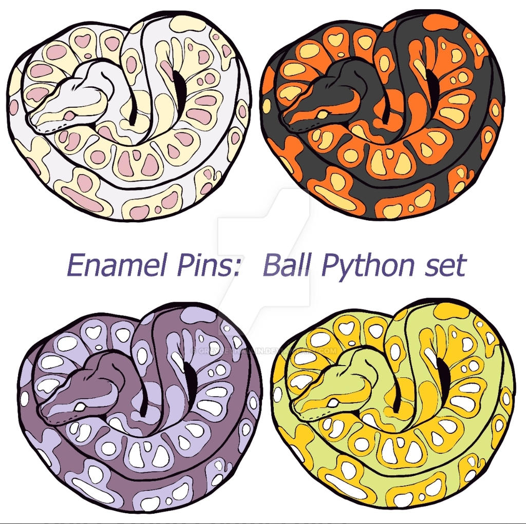 Ball Python - Enamel pin set by GreyLethallin on DeviantArt