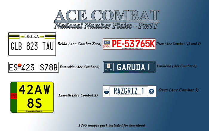 Ace Combat Number Plates