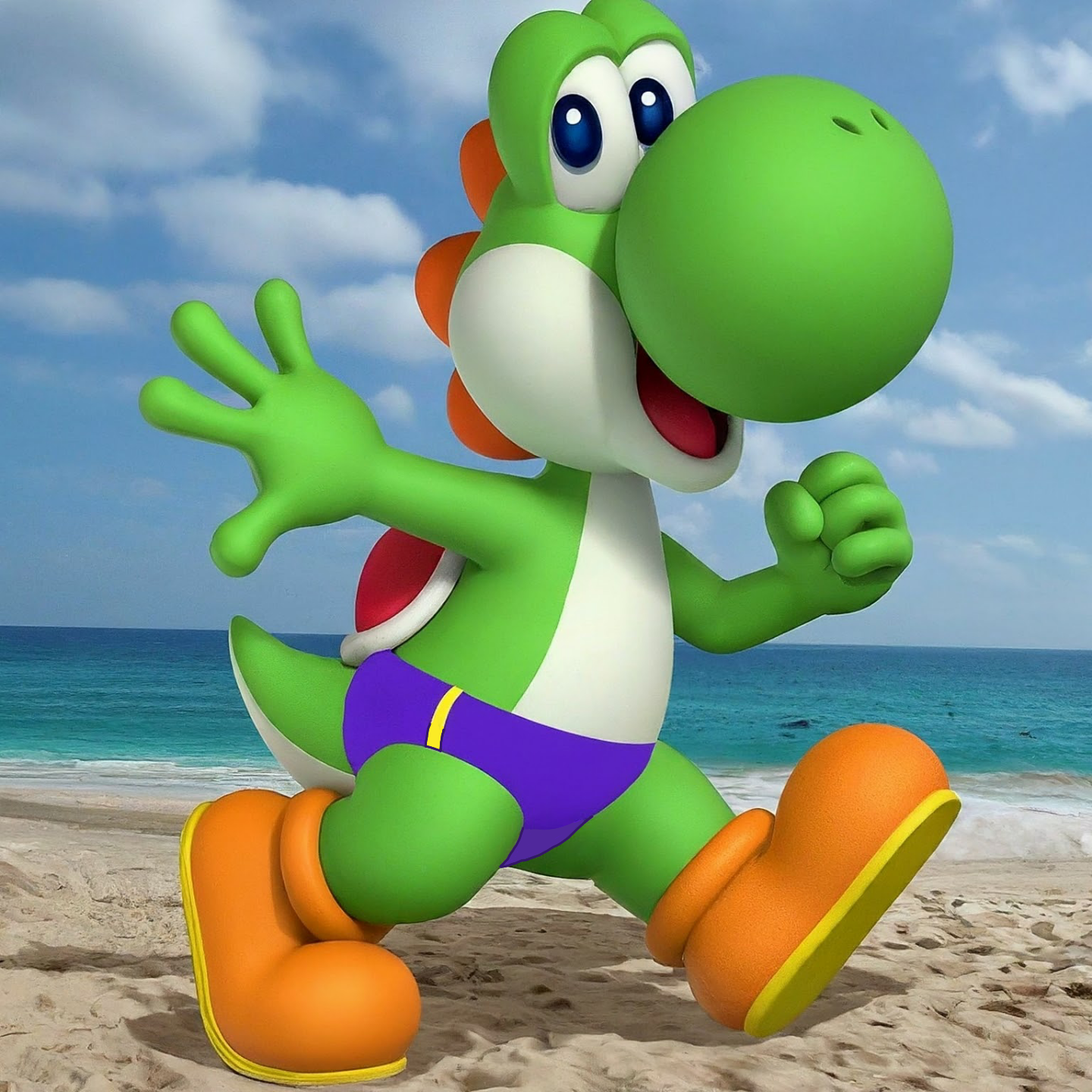 Yoshi with his New Purple Speedo - AI + Edition by Yoshi with his New Purple Speedo - AI + Edition by