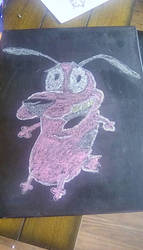 Courage The Cowardly Dog (Chalk Art)