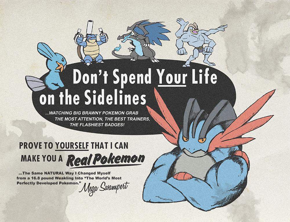 Pokemon Mega Swampert Advert shirt design