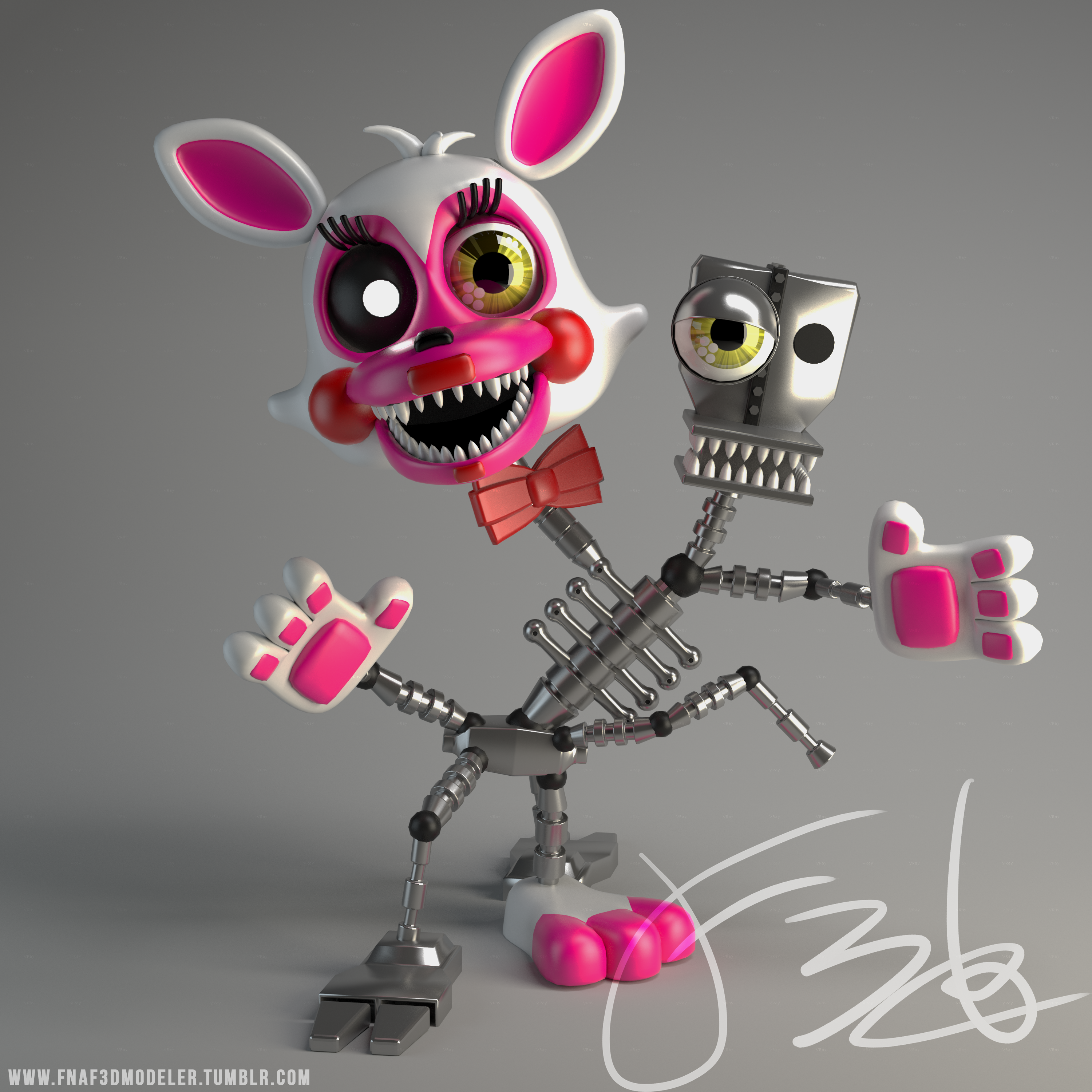 FNAF WORLD MANGLE 3D MODEL