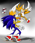 Quick draw RQ:Sonic vs Tails by amberday