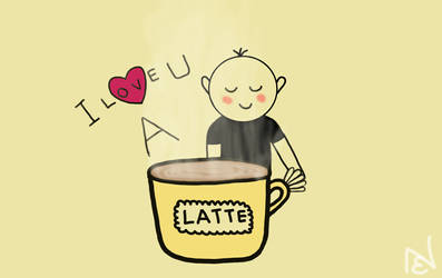 I love you a latte postcard