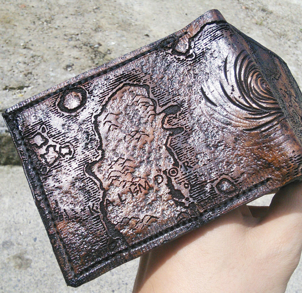 WOW Azeroth map Leather Wallet