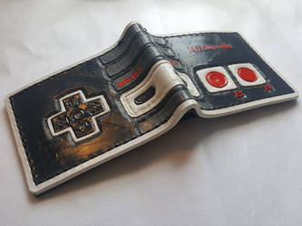 NES controller leather wallet