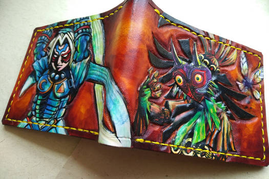 Fierce deity link and Skull Kid leather wallet