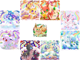 + Pokemon Rainbow Galaxy + Eeveelutions +
