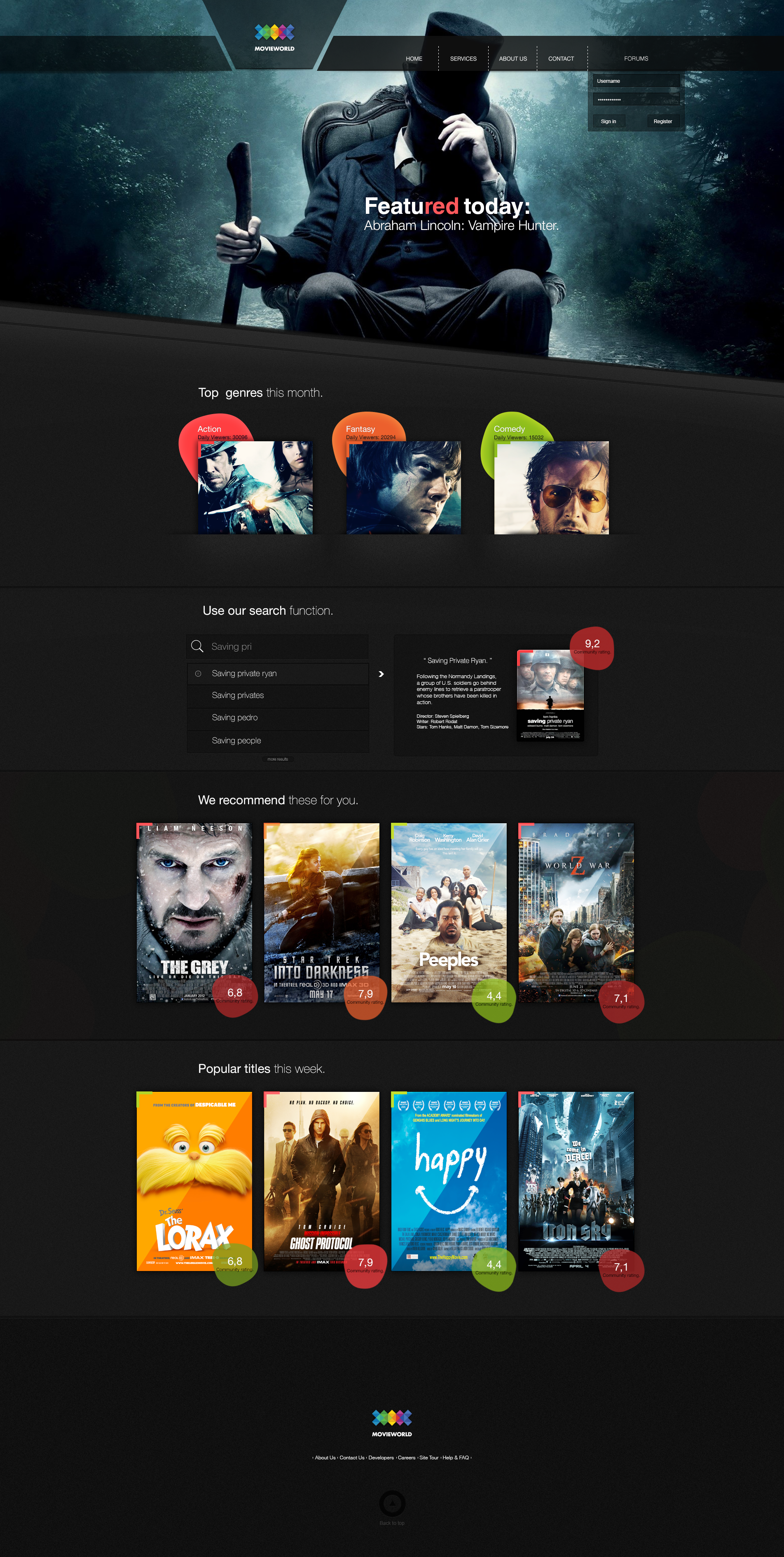 Movieworld - concept for movie-rating websites!