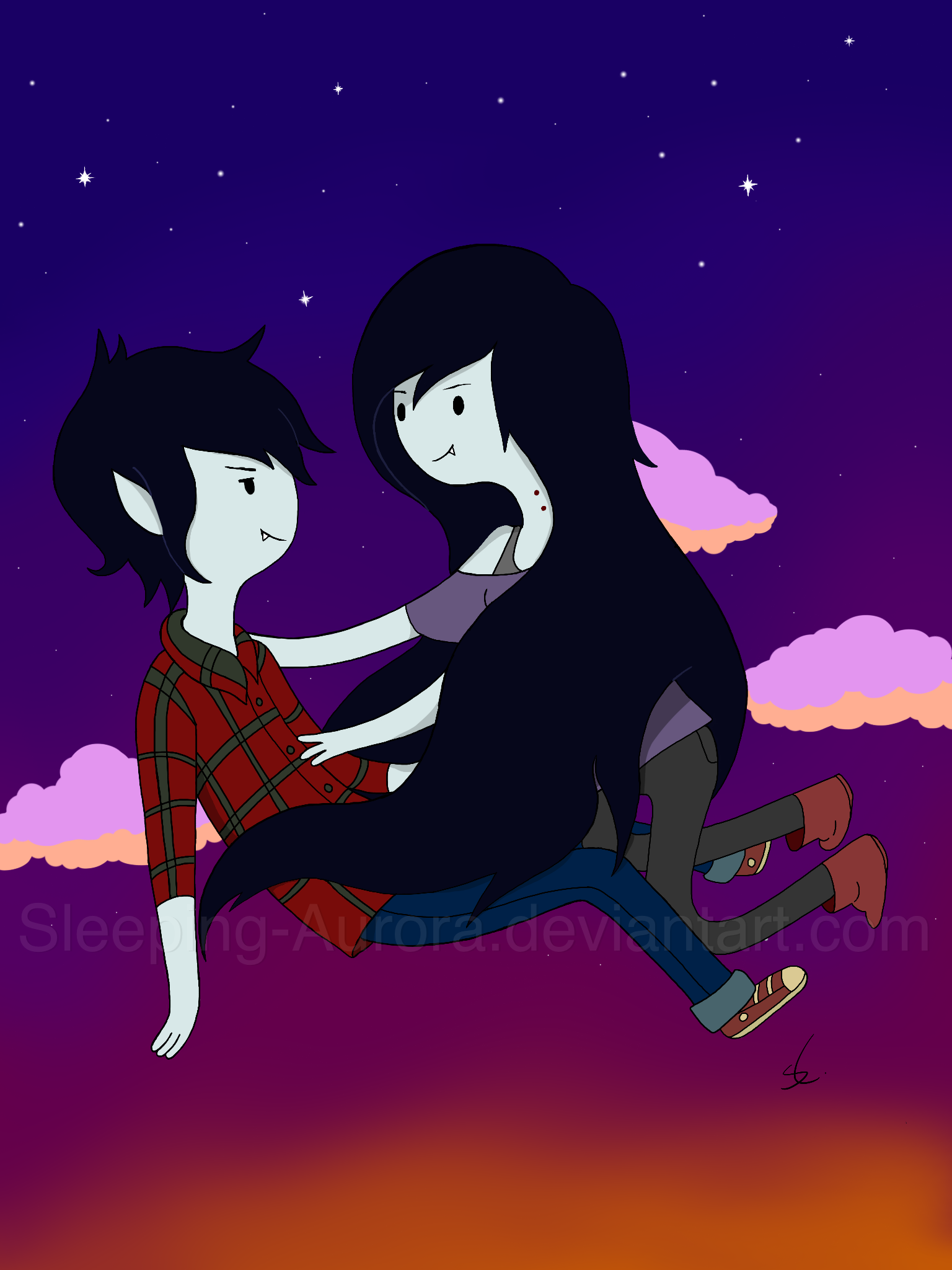 Marceline and Marshall lee by Sleeping-Aurora on DeviantArt