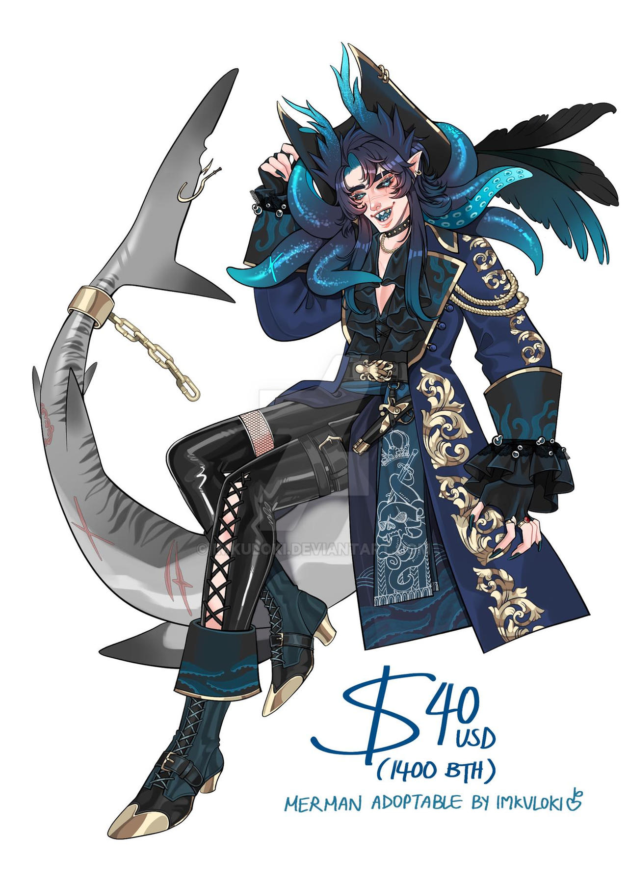 Merman Custom Custom adoptable Mermaid-merman collection 2 by ImKuloki on DeviantArt