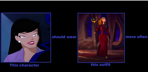 Lois Lane wears Frieda's dress and updo more often