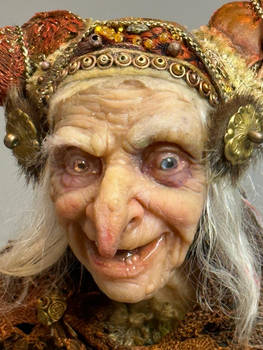 Baba Yaga cooking close up