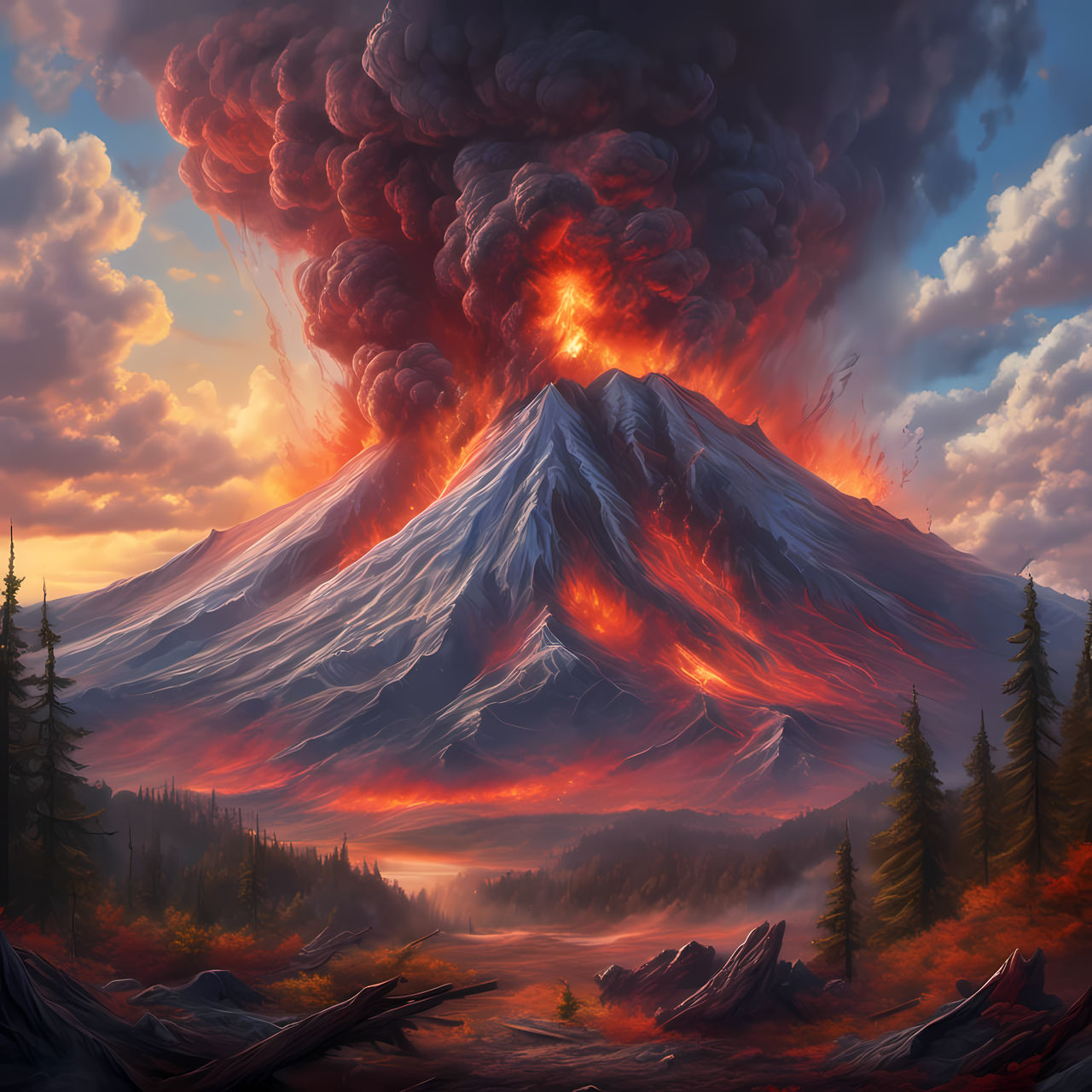 Volcano Deviantart Erupting volcano by VividMindArt on DeviantArt