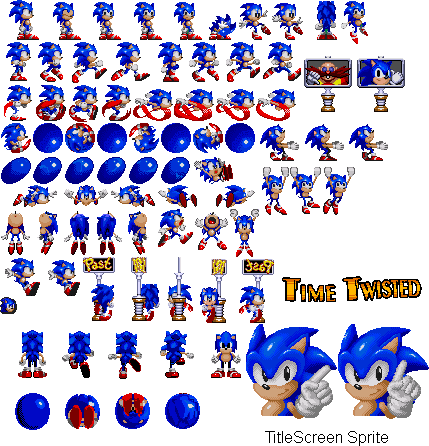 Sonic the Hedgehog Time Twisted Sprites in .PNG! by WojciechArts on ...