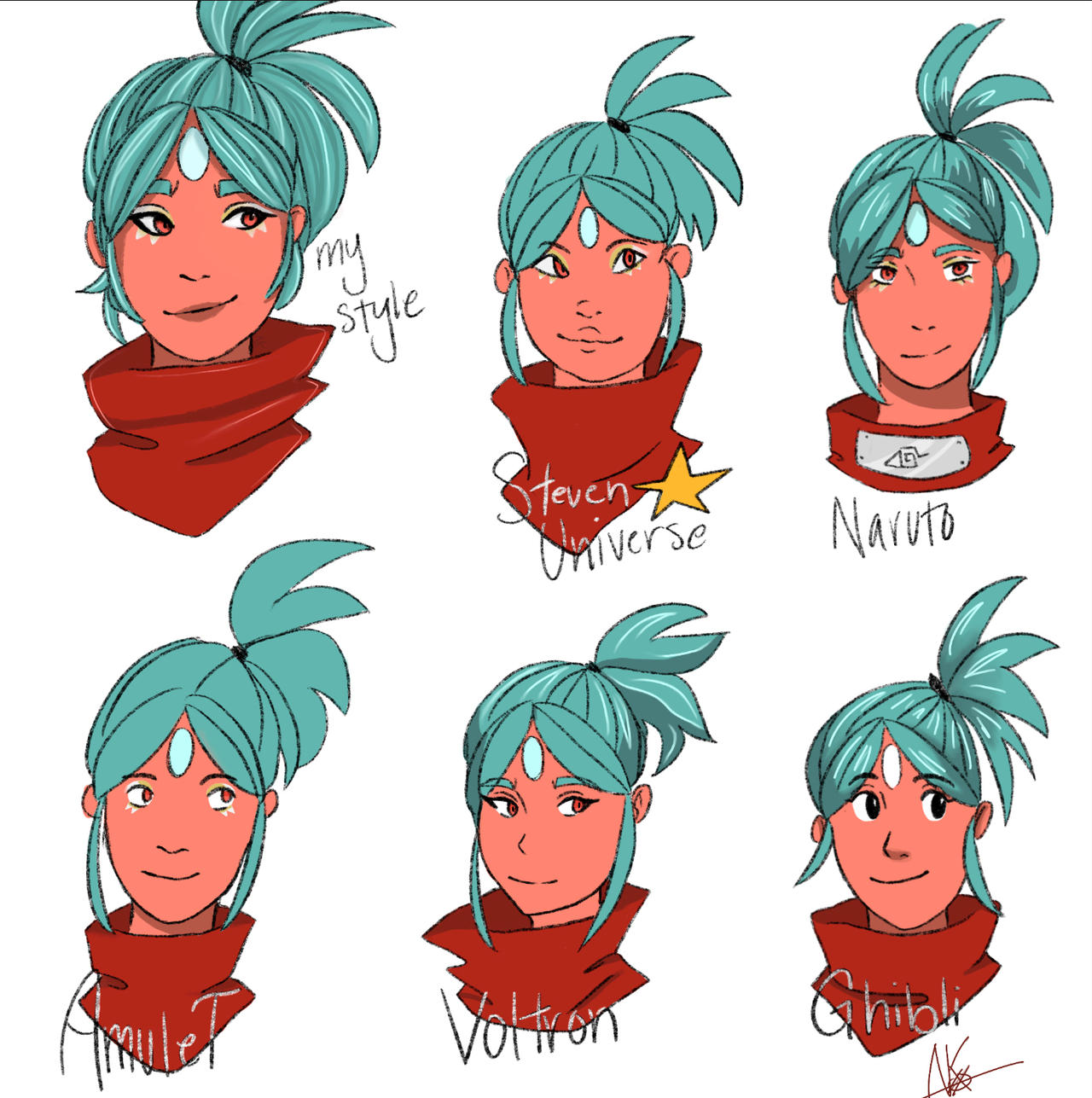 six different art style challenge by 1Ninja-Nina2 on DeviantArt