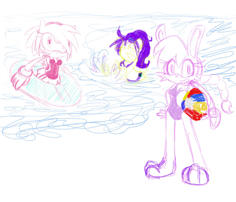 Sonic girls beach fun WIP