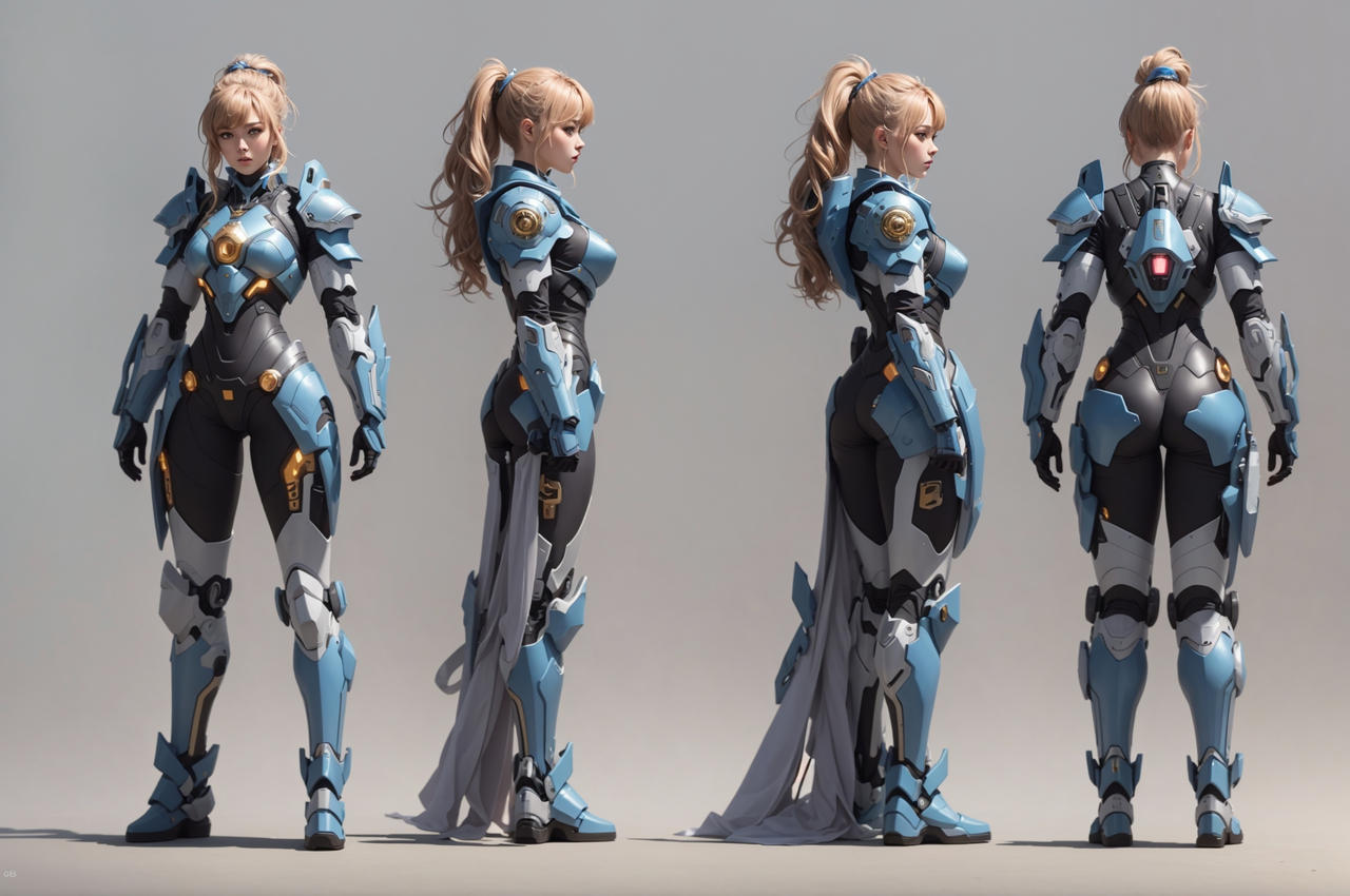 Female mecha armor series (4) by Psilenz on DeviantArt