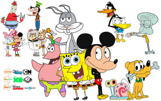 SpongeBob, Mickey, and Bugs Friends with Crossover