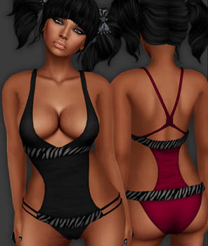 AngelRED Couture - Mesh Raven Swimsuit