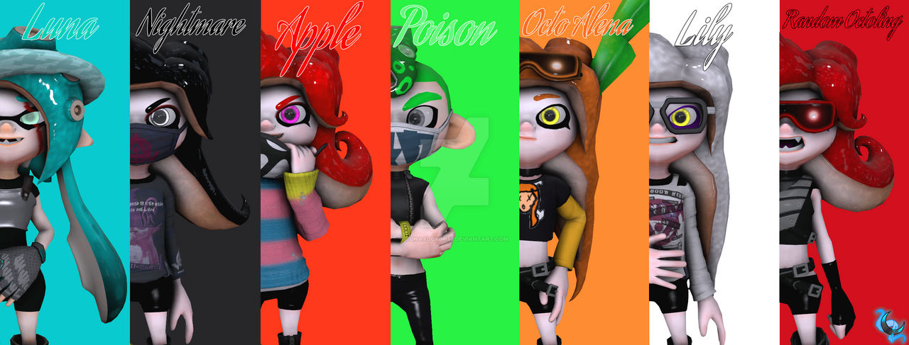 My Octoling Characters by LunaAlcyon52 on DeviantArt