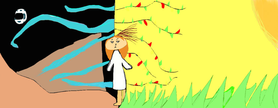 Girl's torn between 2 worlds? by Darkrait on DeviantArt