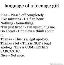 Language Of A Teenage Girl