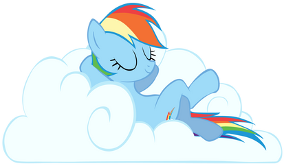 Rainbow Dash on a Cloud :P