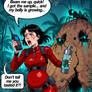 Alien planet exploration gone wrong, retro scifi