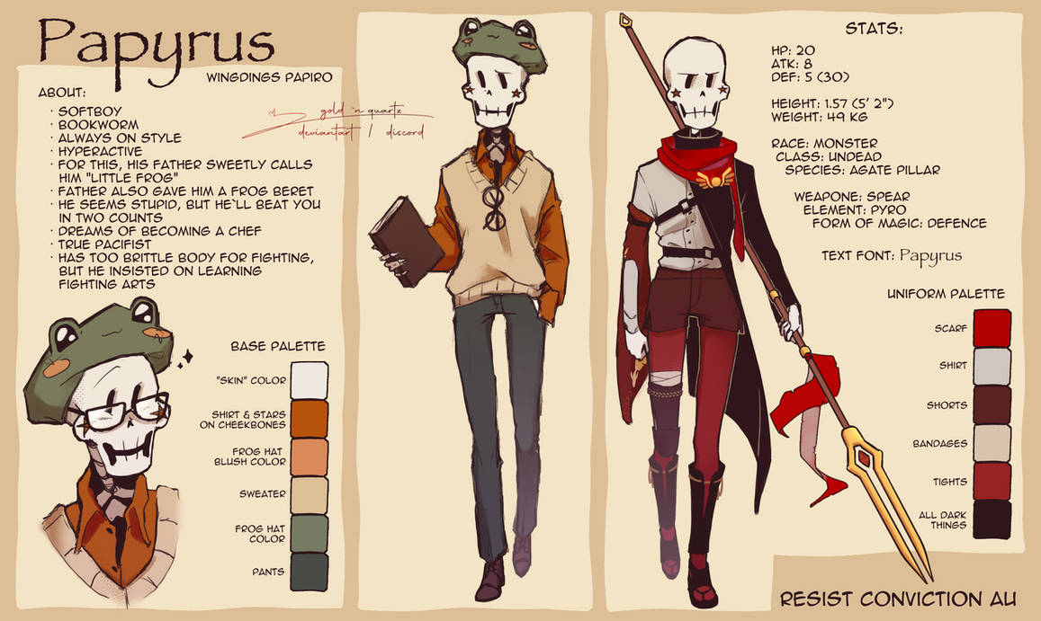 Out Code Papyrus Papyrus - New Reference! by goldnquartz on DeviantArt