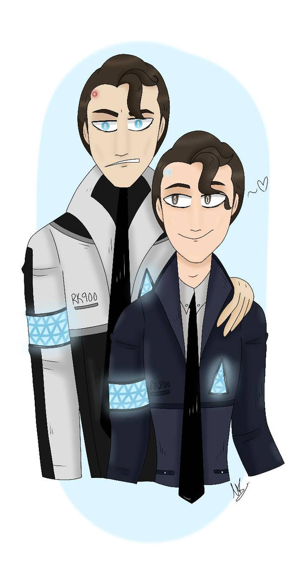 Connor and RK900 by honeybunnyarts on DeviantArt