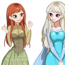 Frozen Anna and Elsa Render