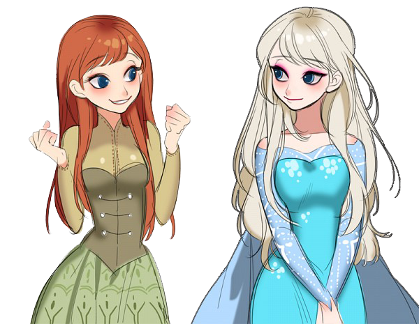 Frozen Anna and Elsa Render