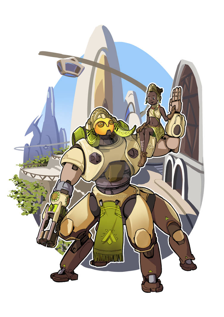 [Fanart[ Orisa and Efi by SlothyAmphawa on DeviantArt
