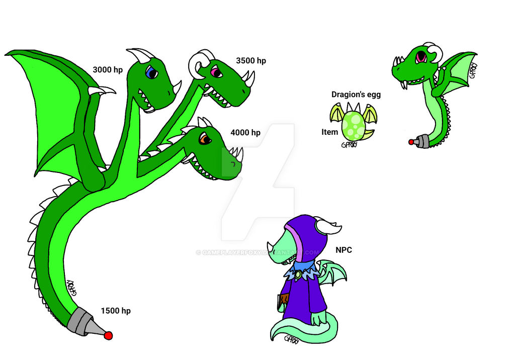 Terraria fan make boss (three headed dragon) by GameplayerFoxy on DeviantArt