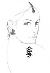 Dusky Beauty - Line Art