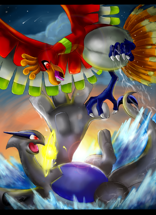 Shiny Ho-oh and Lugia Edit by hf978rh7834hru4r43 on DeviantArt