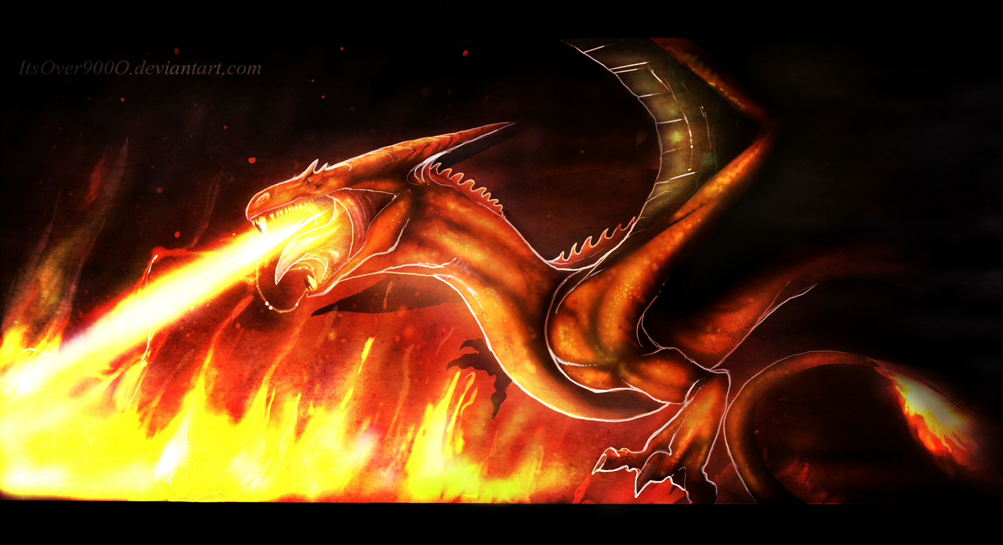 Firework Reverse Charizard Contest Prize: Charizard used Flamethrower! by Inklev on DeviantArt