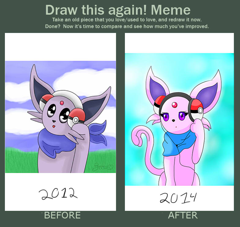 Pokemon Espeon - Draw this again! Meme