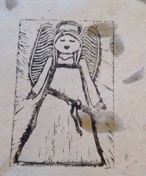 Angel block print