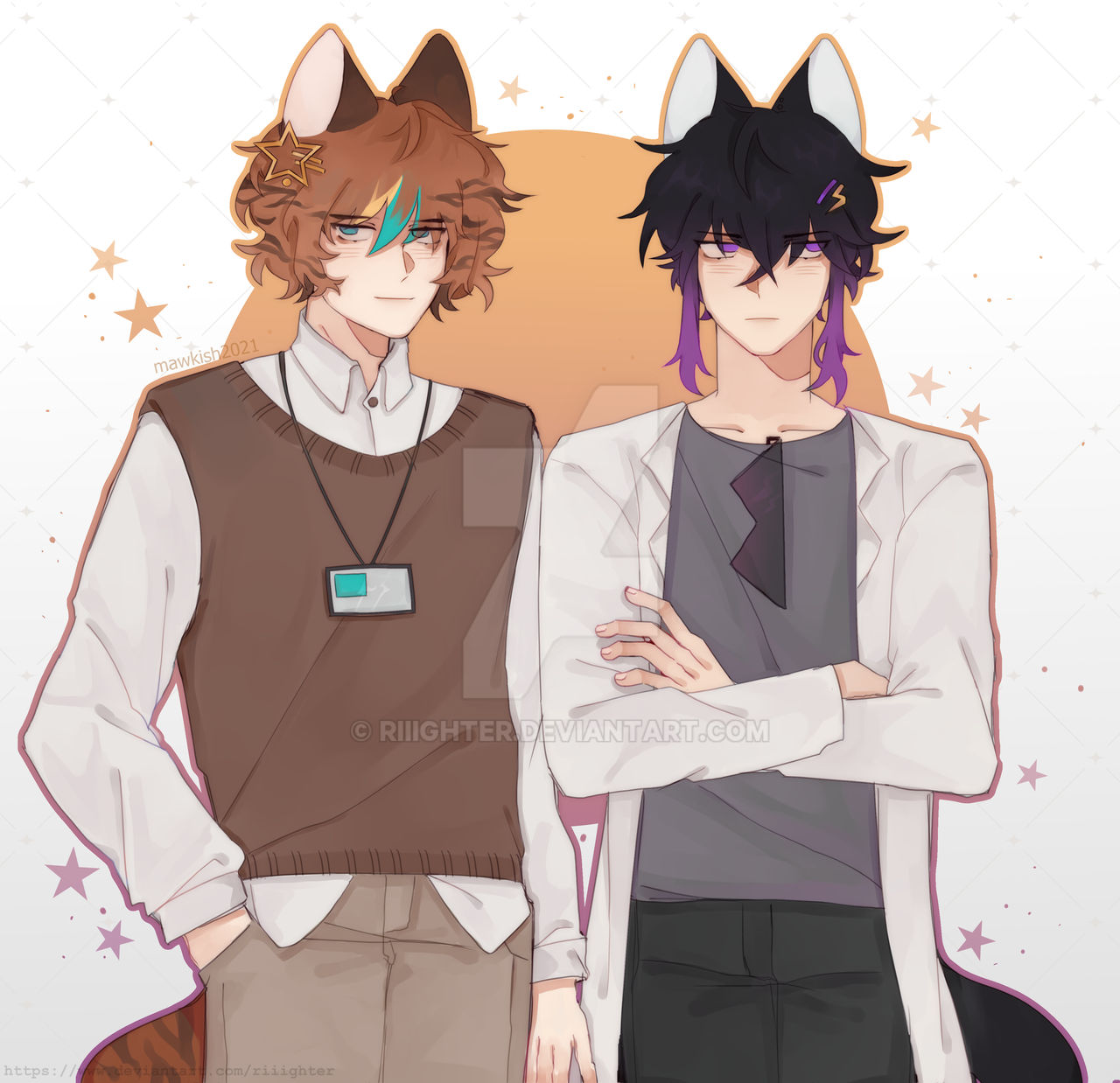 two handsome boys standing together | OC by riiighter on DeviantArt
