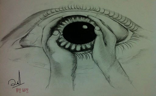 eye with hand