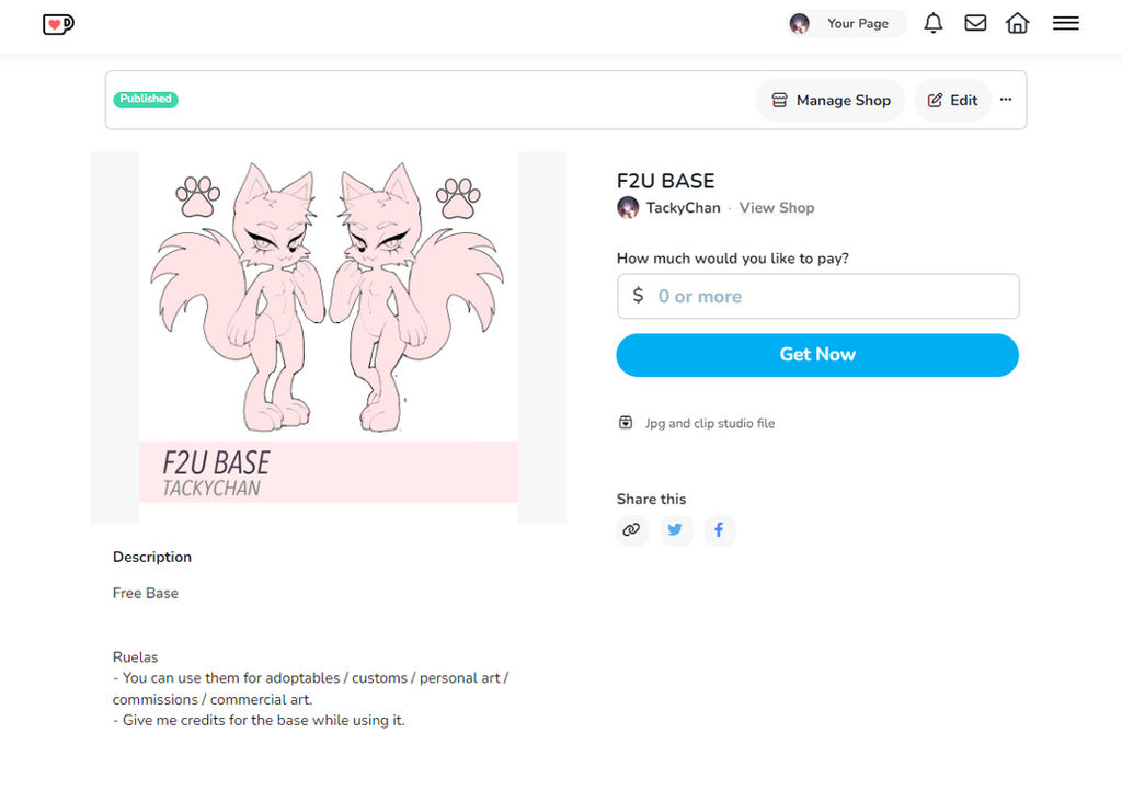 F2U BASE FURRY by Tacky-Chan on DeviantArt