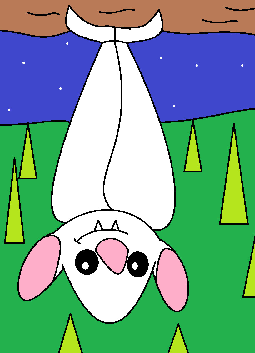 Skipper the white bat hanging upside down by SkipperTheWhiteBat on DeviantArt Skipper the white bat hanging upside down by SkipperTheWhiteBat on DeviantArt