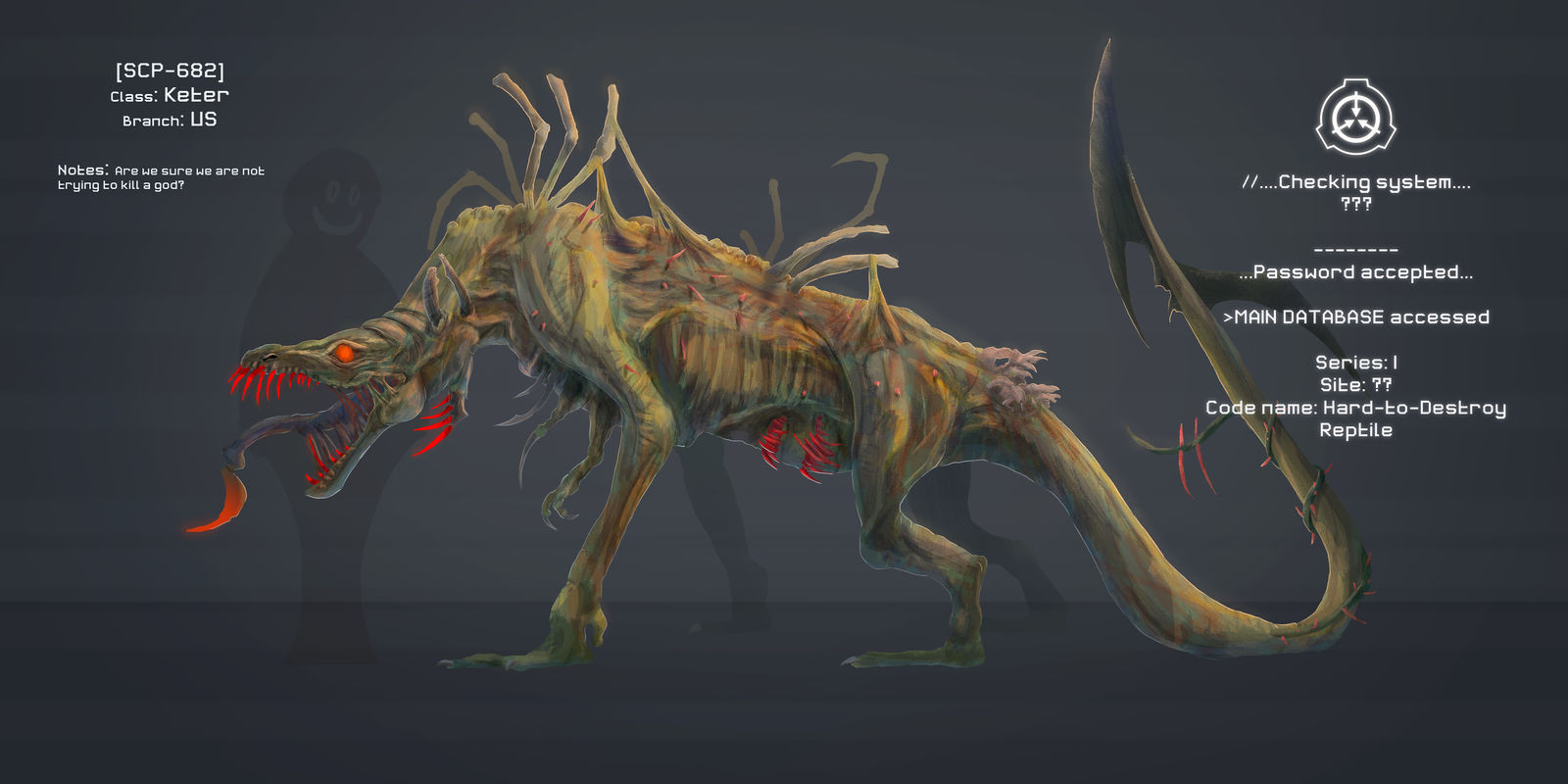SCP-682 as easter egg monster from our game : r/SCP