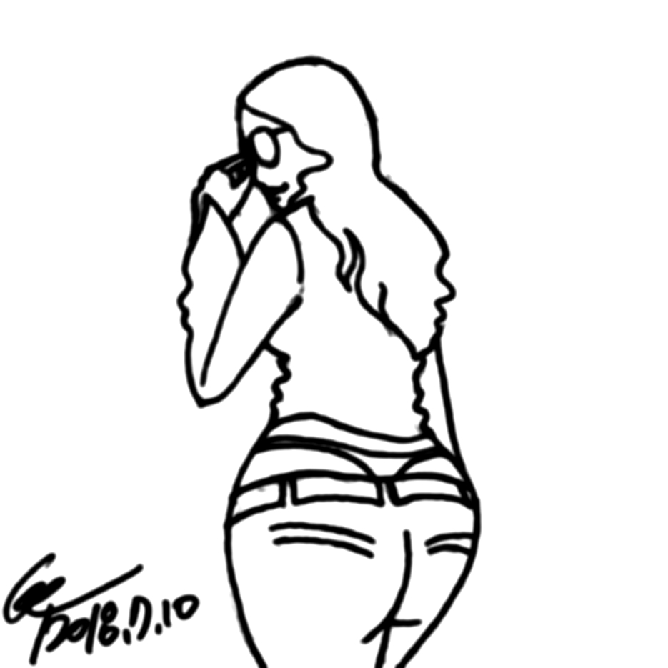 A woman showing