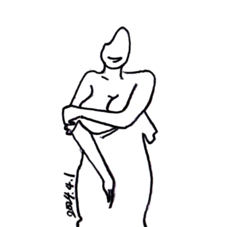 A woman taking off her cloth