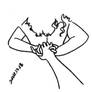 Hands making a love