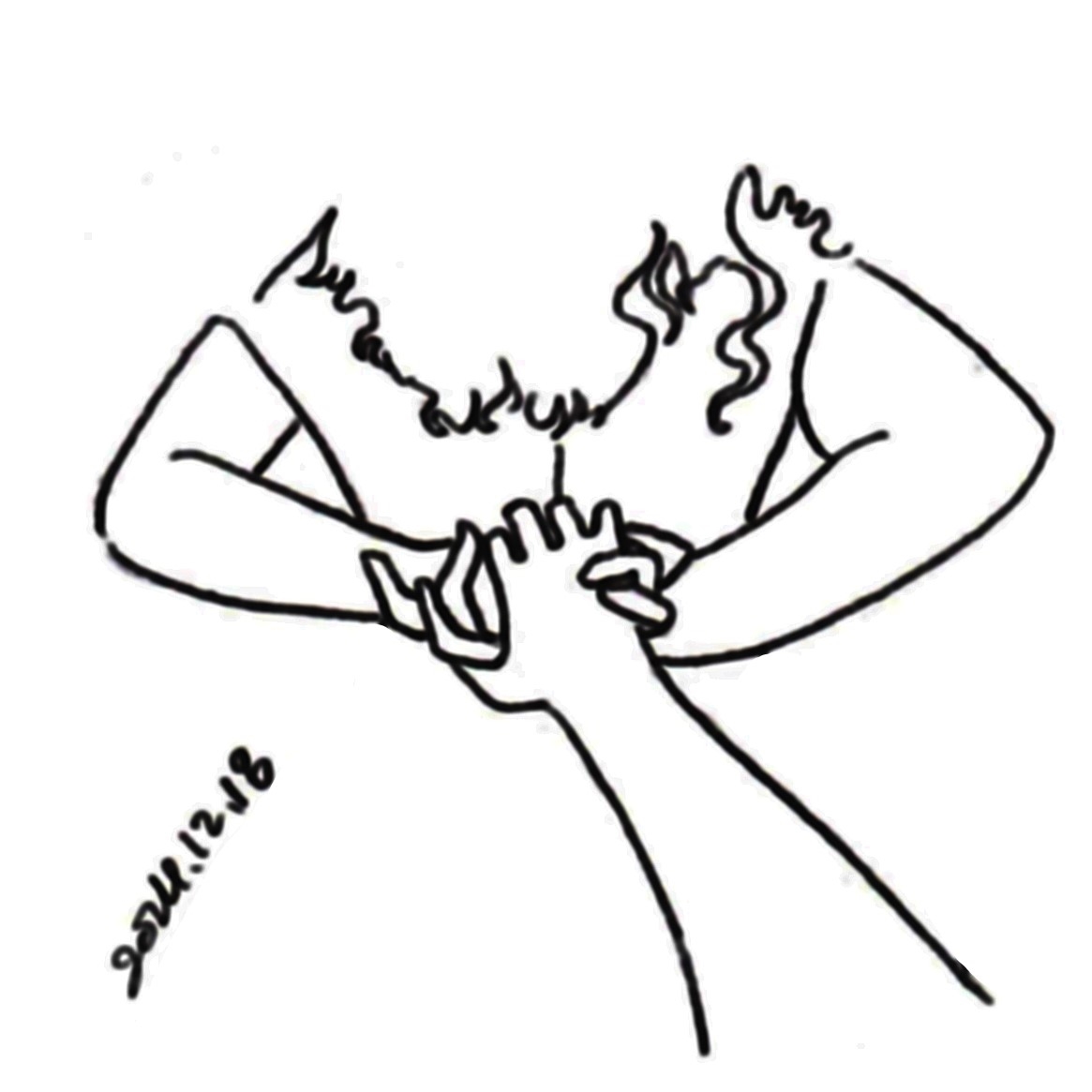 Hands making a love